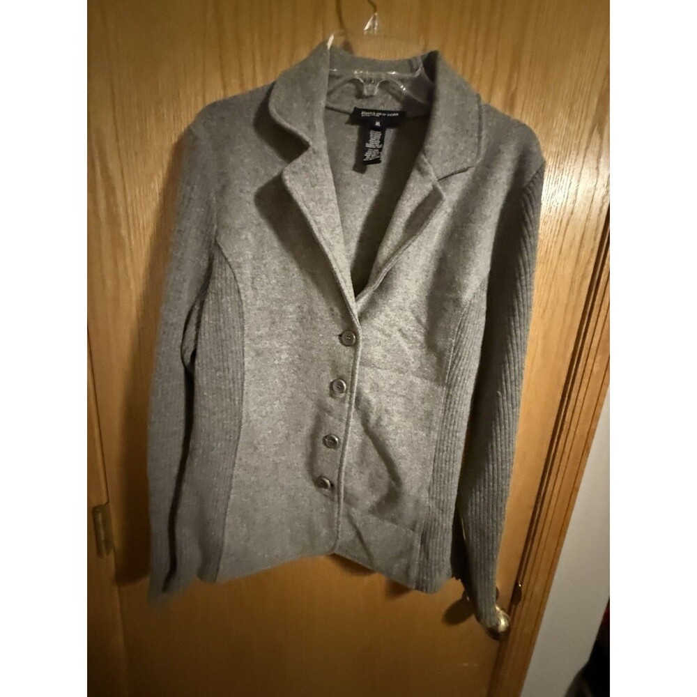 Jones New York Jacket Womans Sz XL Wool Blend Coat Medium/Lt Weight  Gray